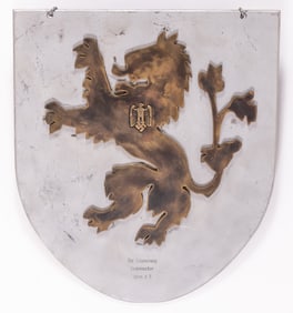 WWII GERMAN HERALDIC LION MEMORIAL PLAQUE
