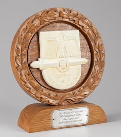 WWII GERMAN WINTERHILFSWERK TABLE MEDAL AWARD DISPLAY