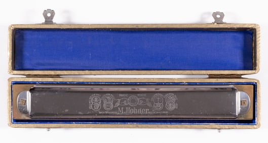 WWII GERMAN HOHNER HARMONICA RHEINGOLD W/ CASE
