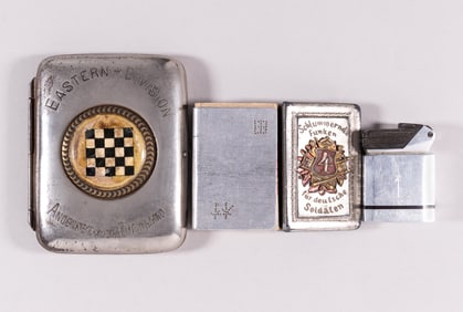 CIGARETTE CASE, LIGHTER, MATCHBOOK HOLDER TRENCH ART