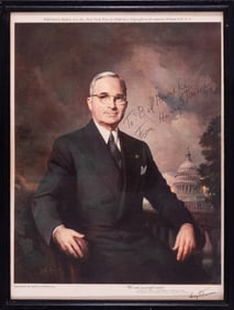 2 PRESIDENTIAL AUTOGRAPHS (TRUMAN AND HUMPHREY)