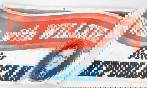 WENDELL WILLKIE 1940 PRESIDENTIAL CAMPAIGN BANNER