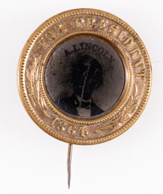 1864 ABRAHAM LINCOLN PRESIDENTIAL CAMPAIGN FERROTYPE STICK PIN
