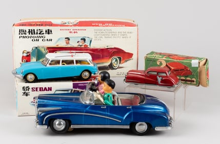 3 FOREIGN TIN-TYPE CARS [CHINESE, FRENCH]