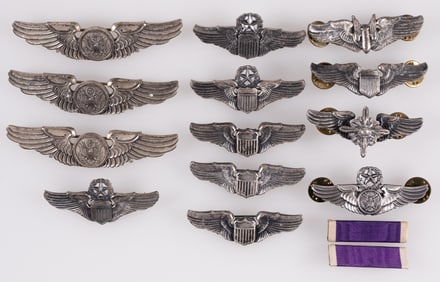 13 AMERICAN PILOT AND AIR CREW WINGS