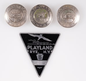 3 PLAYLAND AMUSEMENT PARK NEW YORK EMPLOYEE BADGES
