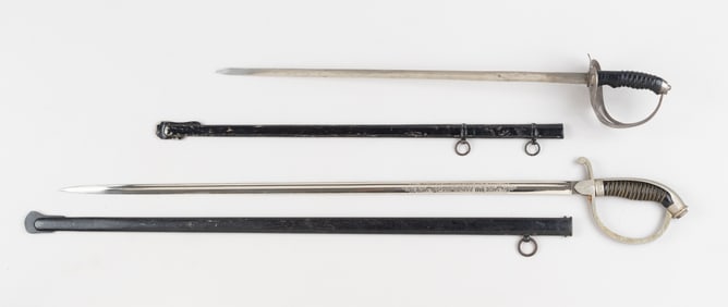 2 IMPERIAL GERMAN OFFICERS' SWORDS AND SCABBARDS