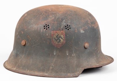 WWII GERMAN M34 DOUBLE DECAL POLICE HELMET