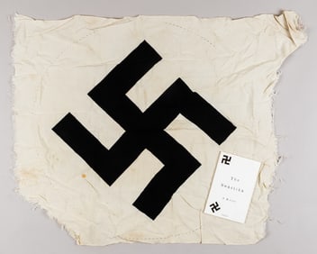 GERMAN THIRD REICH SWASTIKA FLAG CENTER UNCUT