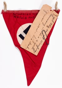 WWII CAPTURED NSDAP PENNANT FROM THE ESTATE OF DOROTHY LAMOUR