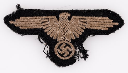 WWII WAFFEN-SS MACHINE EMBROIDERED EM/NCO SLEEVE EAGLE