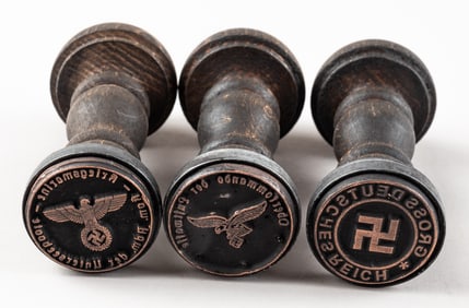 3 WWII GERMAN WOODEN HANDSTAMPS