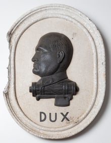 BENITO MUSSOLINI DUX TERRAZZO STONE BUILDING PLAQUE