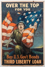 OVER THE TOP FOR YOU WWI POSTER BY SIDNEY RIESENBERG