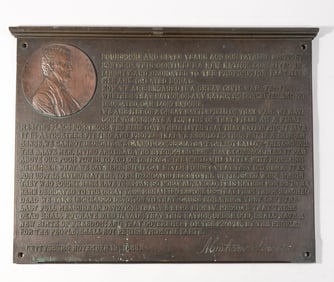 ABRAHAM LINCOLN GETTYSBURG ADDRESS BRONZE BUILDING PLAQUE