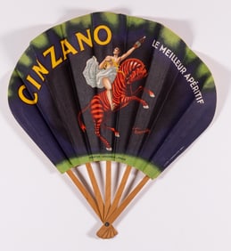 VINTAGE CINZANO ADVERTISING HAND FAN BY CAPPIELLO
