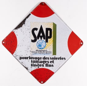 VINTAGE SAP SAPONITE FRENCH ENAMEL SIGN