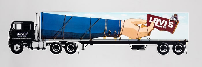 LEVI'S JEAN SHIRT DIE-CUT TRUCK ADVERTISEMENT POSTER