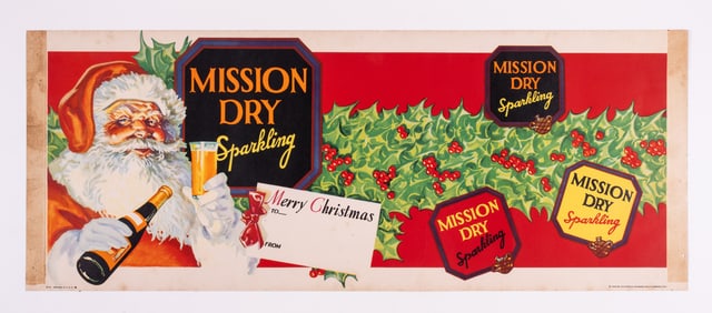 MISSION DRY SPARKLING CHRISTMAS SANTA ADVERTISEMENT