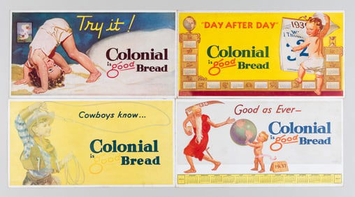 FOUR COLONIAL BREAD ADVERTISING POSTERS