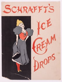 SCHRAFFT'S ICE CREAM DROPS ADVERTISING POSTER
