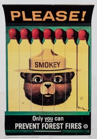 2 SMOKEY THE BEAR POSTERS [40TH BIRTHDAY, MATCHES]