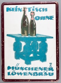 4 1930s GERMAN ADVERTISEMENT SIGNS [LUDWIG HOHLWEIN]