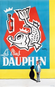 FRENCH WINE LES VINS DAUPHIN POSTER