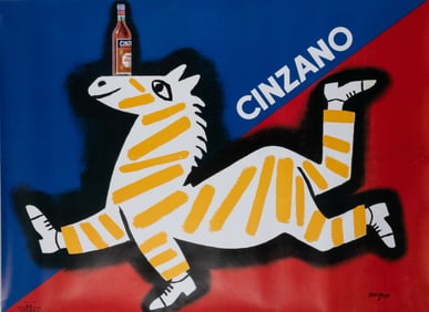 CINZANO LIQUEUR ZEBRA ADVERTISEMENT POSTER