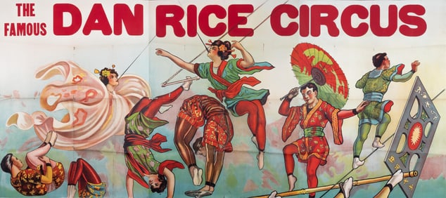 THE FAMOUS DAN RICE CIRCUS BILLBOARD POSTER JAPANESE