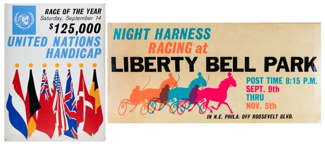 TWO HORSE RACING POSTERS