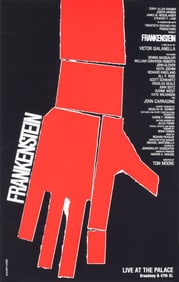 2X FRANKENSTEIN THEATRICAL PLAY WINDOW CARDS