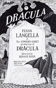 DRACULA BROADWAY 1977 POSTER BY EDWARD GOREY WITH FRANK LANGELLA