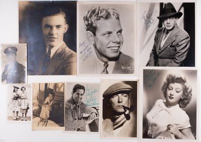 NINE GOLDEN AGE HOLLYWOOD STARS AUTOGRAPHED PHOTOS