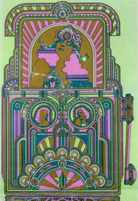 7 DAVE ROE POLYPOPS POSTERS 1968 PINBALL DESIGNS