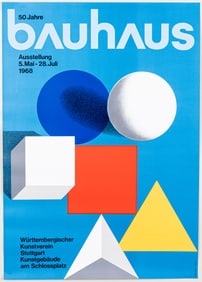 50TH ANNIVERSARY OF BAUHAUS HERBERT BAYER POSTER