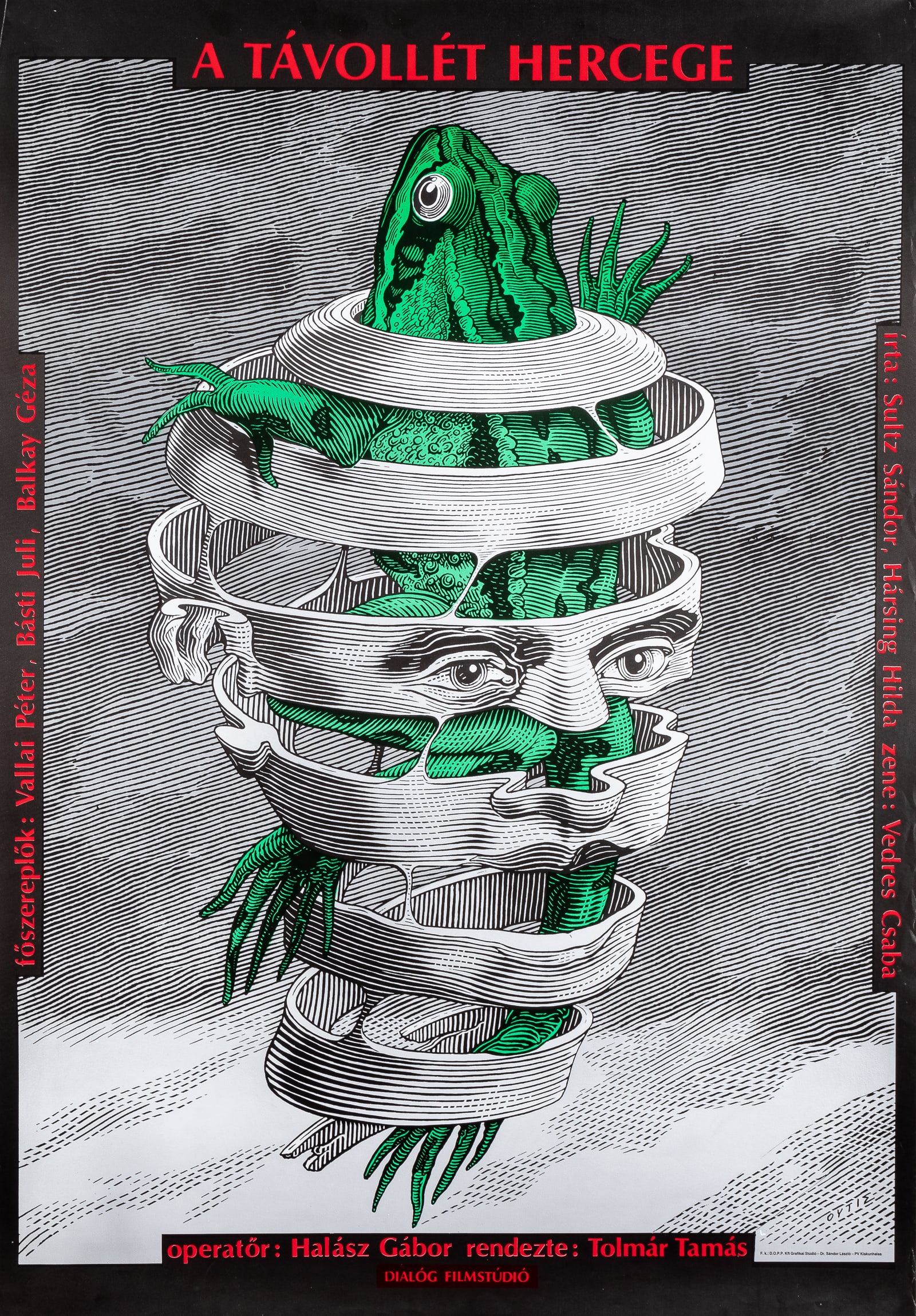 FOREIGN MOVIE POSTERS (2) [SPANISH, HUNGARIAN]: Two foreign movie posters, including the 1991 Hungarian classic advertising movie poster, ' A Tavollet Hercege,' printed by F.K.: D.O.P.P KFT graphic studio Dr. Sandor Laszlo, and 'Memorias do Carcere