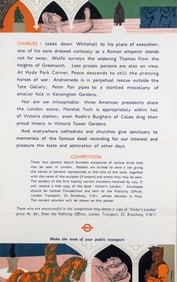 LONDON TRANSPORT SCULPTURE CONTEST POSTER GEORGE CHAPMAN