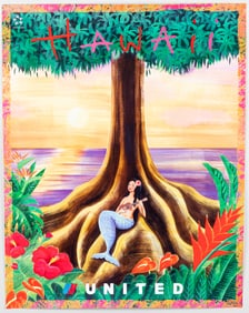 UNITED AIRLINES HAWAII TRAVEL POSTER