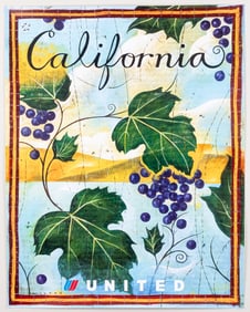 UNITED AIRLINES CALIFORNIA TRAVEL POSTER