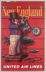 UNITED AIRLINES NEW ENGLAND POSTER