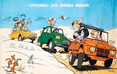 CITROEN 1970 CARTOON ADVERTISEMENT POSTER