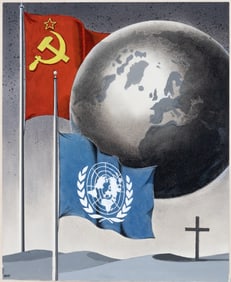 4 ORIGINAL VINTAGE PATRIOTIC PAINTINGS BY FRED KLEIM