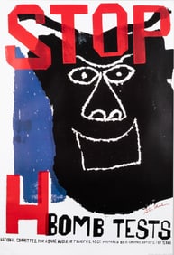STOP H BOMB TESTS POSTER BY BEN SHAHN