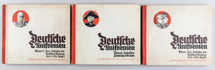 5 GERMAN UNIFORM CIGARETTE CARD ALBUMS