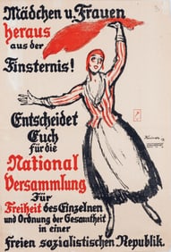 ORIGINAL GERMAN 1919 SPD ELECTION POSTER LUDWIG KAINER