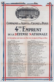 WWI 4TH FRENCH NATIONAL DEFENCE LOAN POSTER