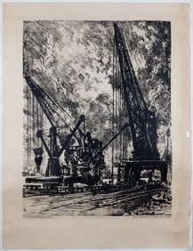 TAKING THE BIG GUN AWAY 1916 BY JOSEPH PENNELL