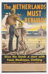 'THE NETHERLANDS MUST REBUILD' WWII POSTER