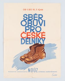 CZECH WWII COLLECTION OF SHOES FOR CZECH WORKERS POSTER